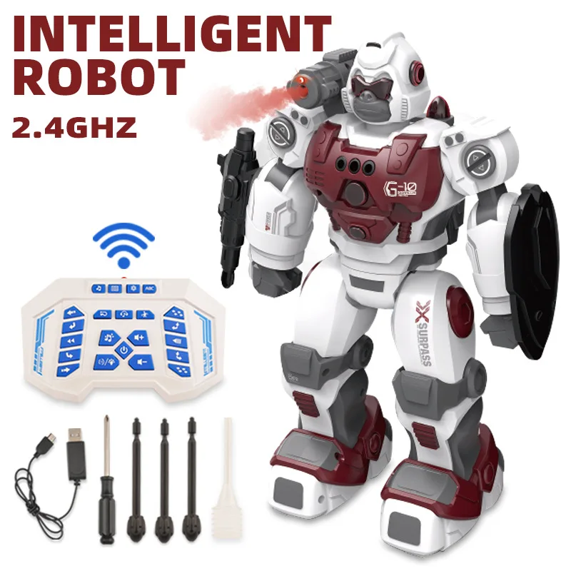 Nieuwe 32Cm Mechanische Spray Robot 2.4G Afstandsbediening Intelligente Programmering Gebaar Sensing Elektrische Model Kids Speelgoed Geschenkdoos