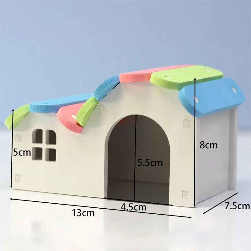 Colorful Hamster Bed Creative Small House Ecological Board Cozy Sleeping Habitat for Small Pets for Hamsters Gerbils and Mice