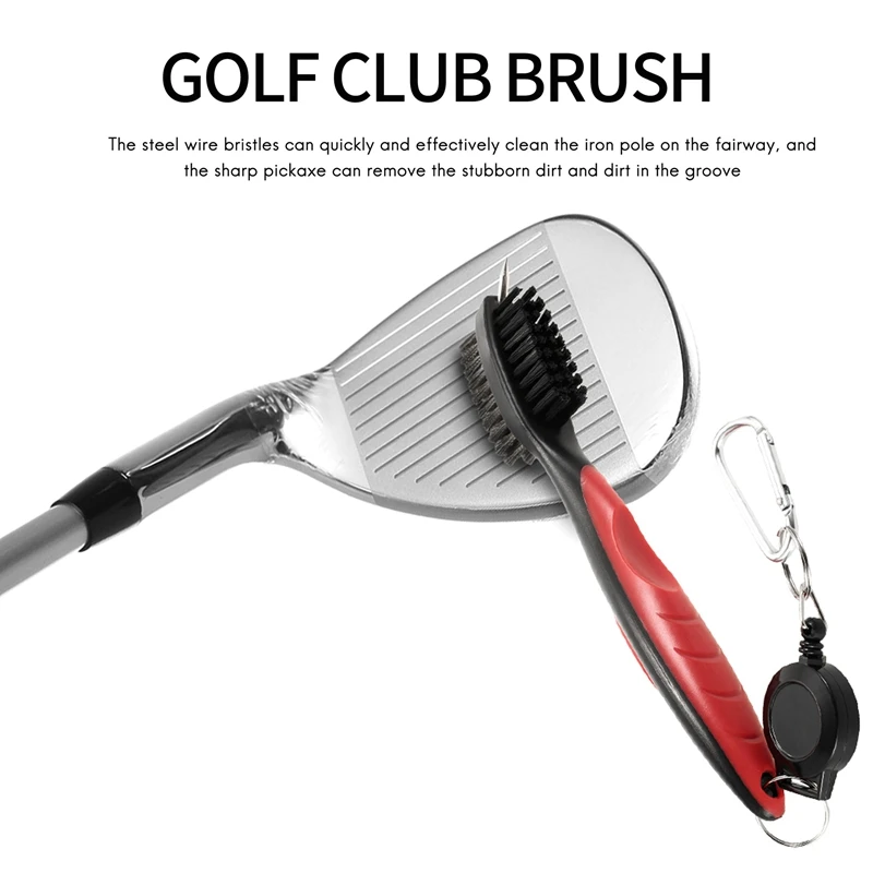 Golf Groove Spitzer Werkzeug Golf Club Groove Spitzer und einziehbare Golf Club Bürste für Golfer praktische und saubere Kits für a