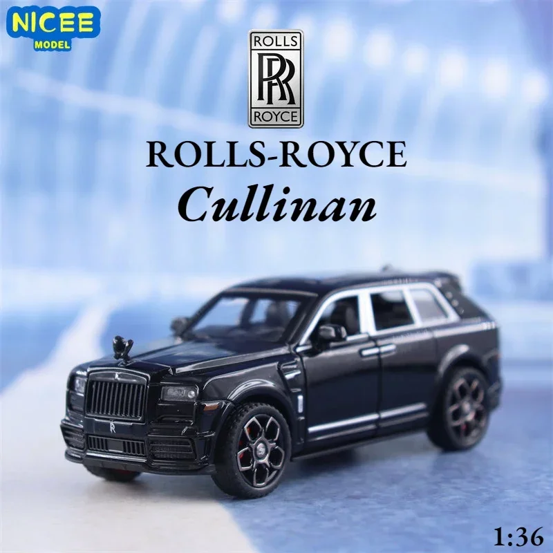 

1:36 Rolls-Royce Cullinan, высокая имитация литья под давлением, модель автомобиля из металлического сплава, звук, свет, откатная коллекция, детские игрушки, подарки