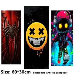 Spider Smiley Astronaut Pattern Electric Scooter Anti-slip Sticker Sandpaper Skateboard Grip Tape Sheet 60*30cm