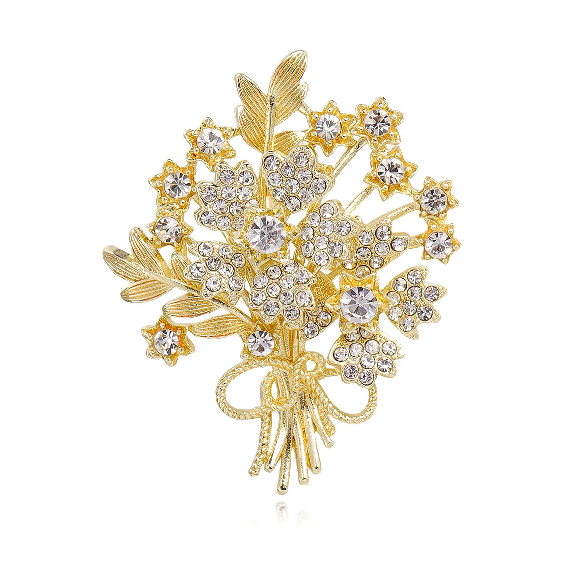 Brooch Fortune Tree, New Cross-border Brooch Diamond Elegant Bouquet Alloy Accessories Pin Flower Brooch Accessories