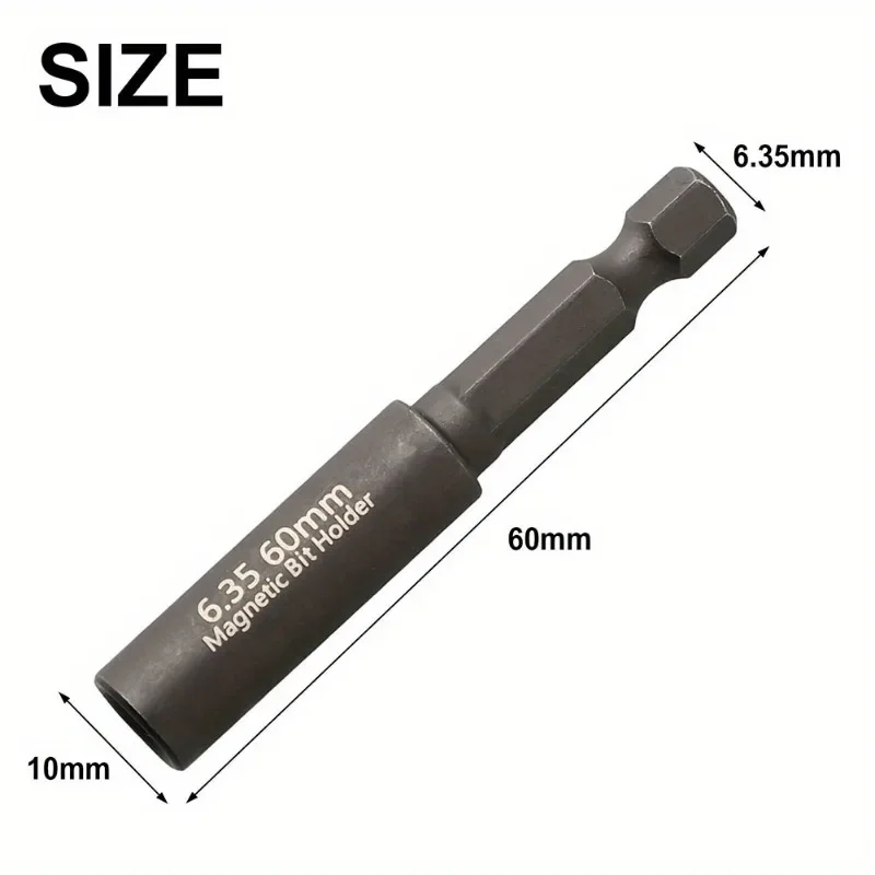 5pcs 1/4In Head Extension Rod Screwdriver Magnetic Transfer Extension Rod Screwdriver Bit Holder Internal Hexagonal Screw