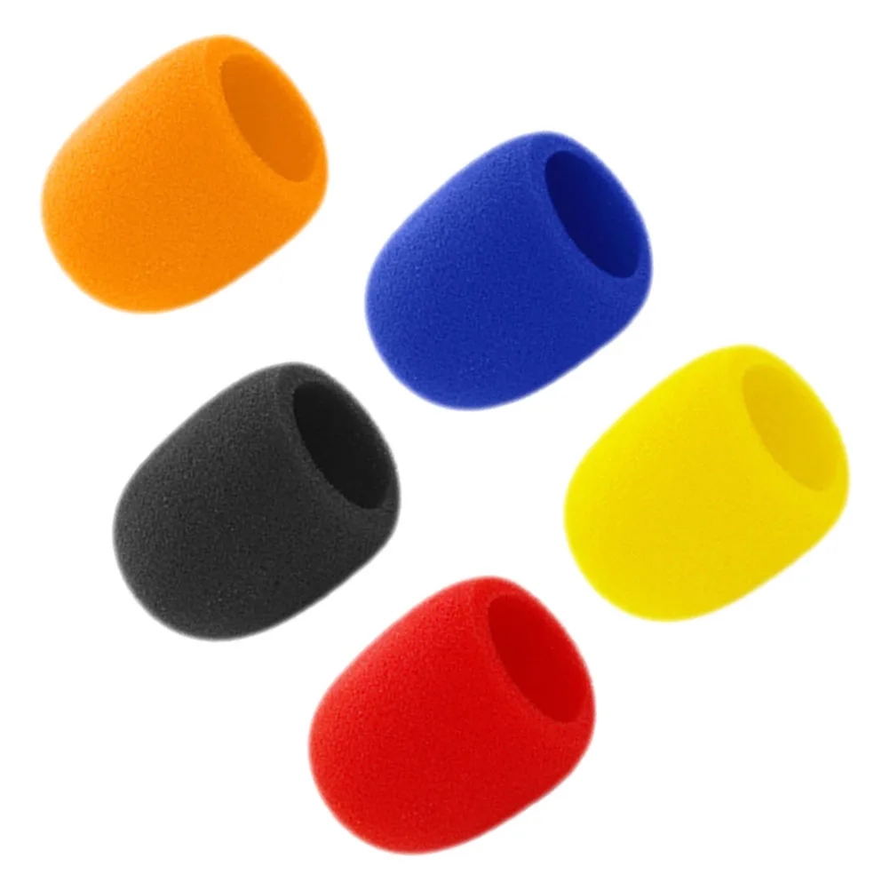5pcs Microphone Windscreen Covers Universal Sponge Mic Protectors For Handheld Stage Wireless Mics Noise Reduction Accessory
