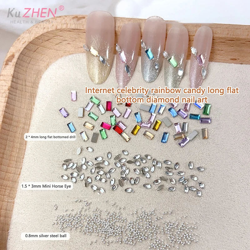 100 Pz/1 Borsa di Cristallo Del Chiodo Strass Pendenti e Ciondoli di Lusso Unghie Artistiche Gemme Flatback Per 3D Decorazione Del Chiodo Glitter Pietra Manicure Decor