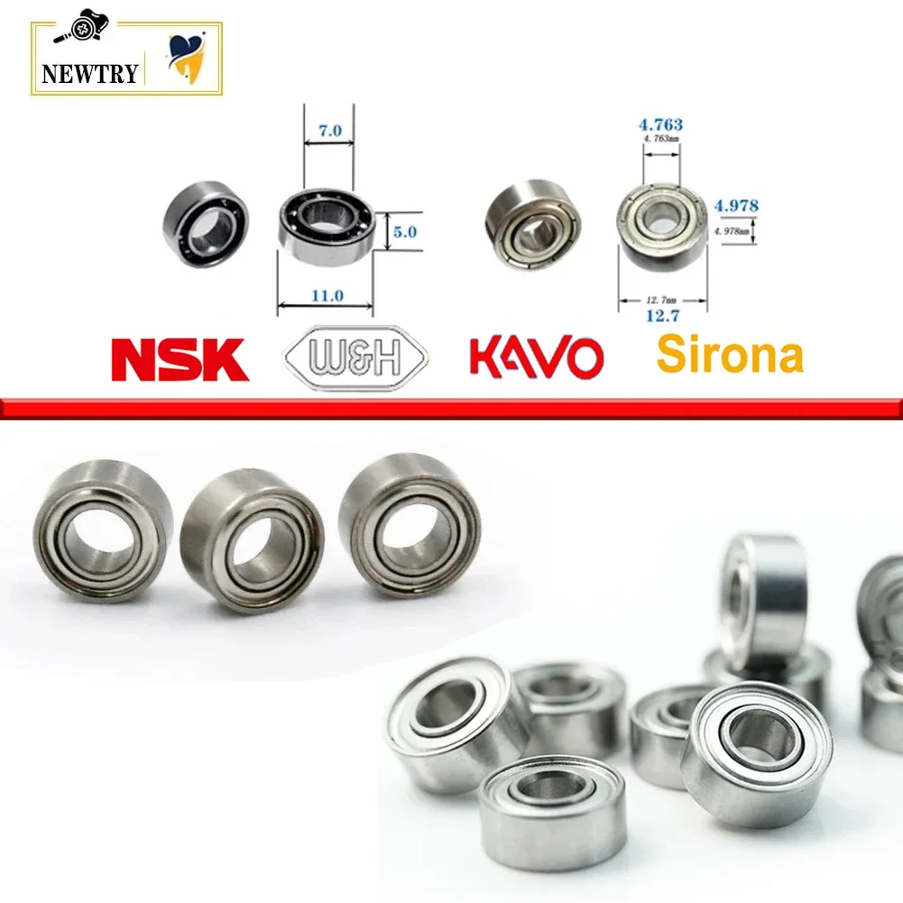 

Multi-types 10Pcs Dental Handpiece Bearing NSK KAVO WH SIRONA Low Speed Implant Planter Motor Bending Parts Cartridge Bearing