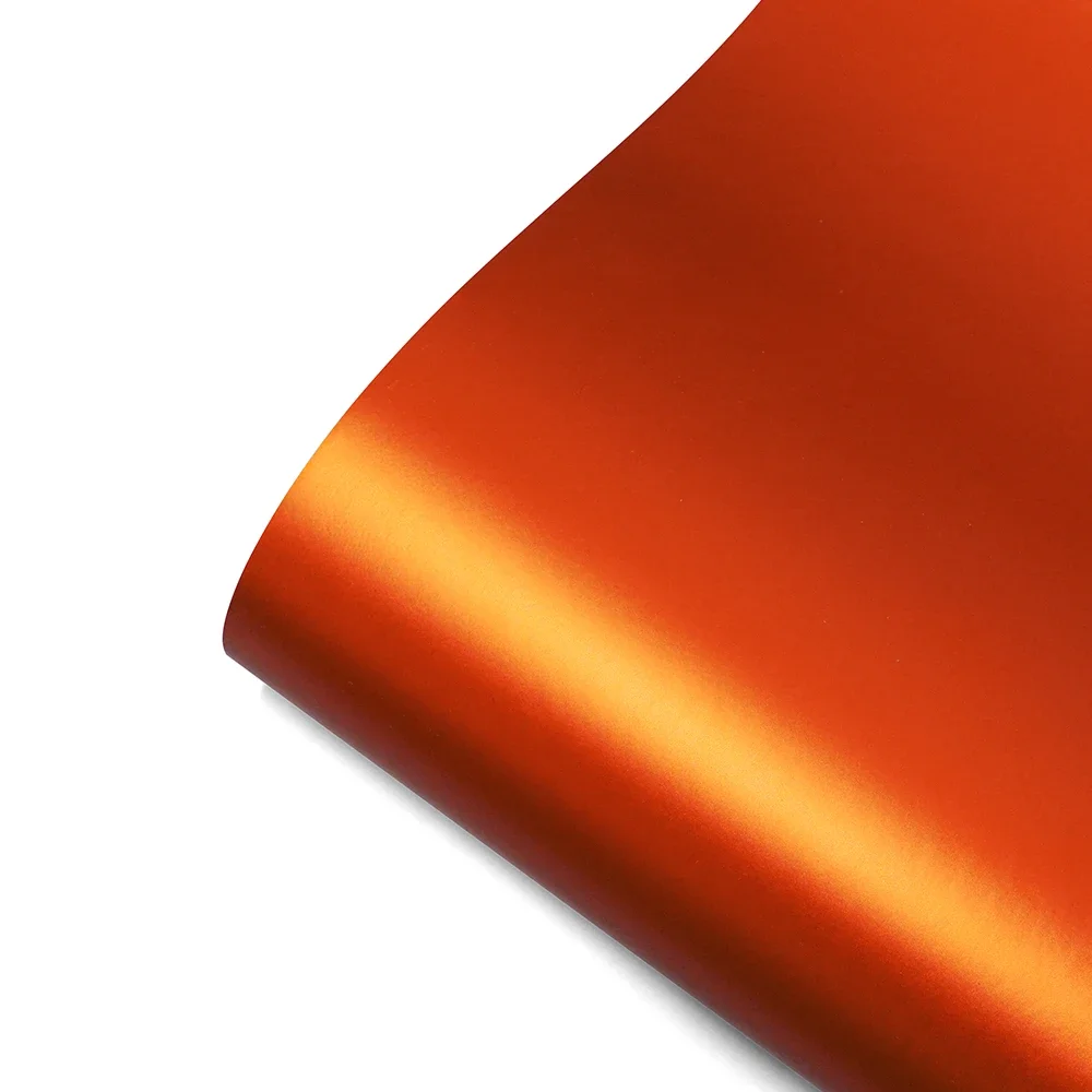 Metallic Matte Satin Ice Orange Car Wrap Stickers Color Change Vinyl Film Bubble Free Car Wrapping Sticker Auto Accessories