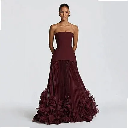 Elegant Off Shoulder Evening Dress Ruched Bodycon Long Formal Gowns for Women Spring Summer Wedding Guest Dresses - view 6