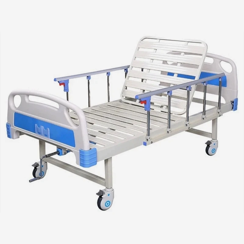 Factory direct sales price hand operated rotating manual Single Crank 1 function medical hospital beds