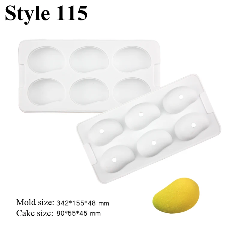 Fruits Design Silicone Cake Moulds Mango or Lemon Shaped Mousse Cake Molds Kitchen Food Grade Bakeware Dessert Decorating Tools