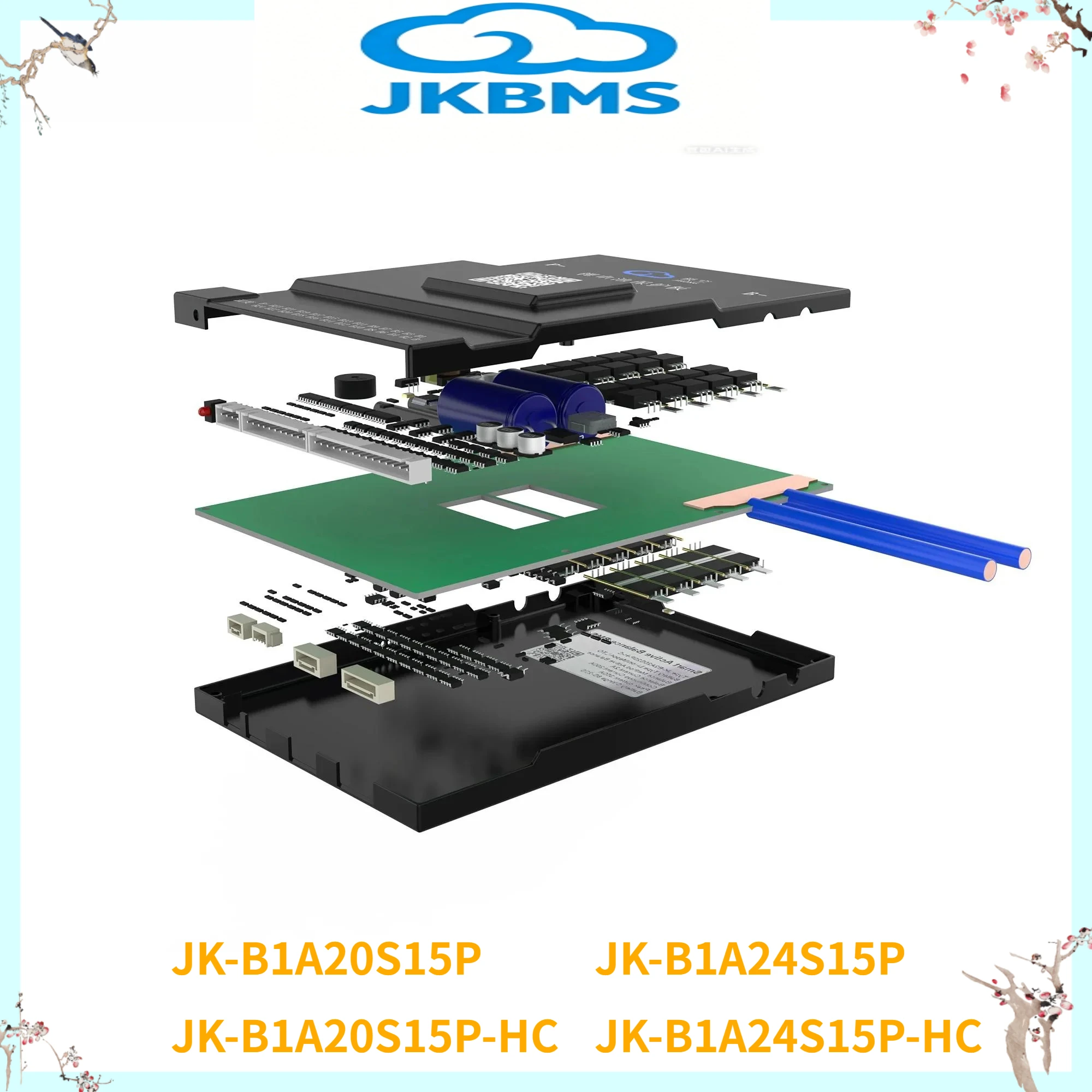 JK BMS JK-B1A20S15P 1A BALANCE CURRENT HET CAN BMS 150A BT 20S 24S 60V 72V Li-Ion Lifepo4 Battery Storage Bluetooth Bms TaiChang