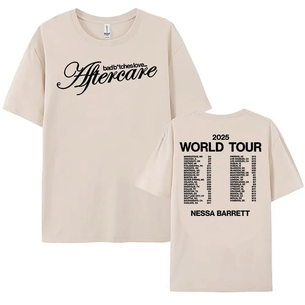سيئة B **ches الحب الرعاية اللاحقة تي شيرت 2025 جولة حول العالم نيسا باريت التي شيرت الصيف القطن عالية الجودة تي شيرت للنساء الجرافيك المحملة
