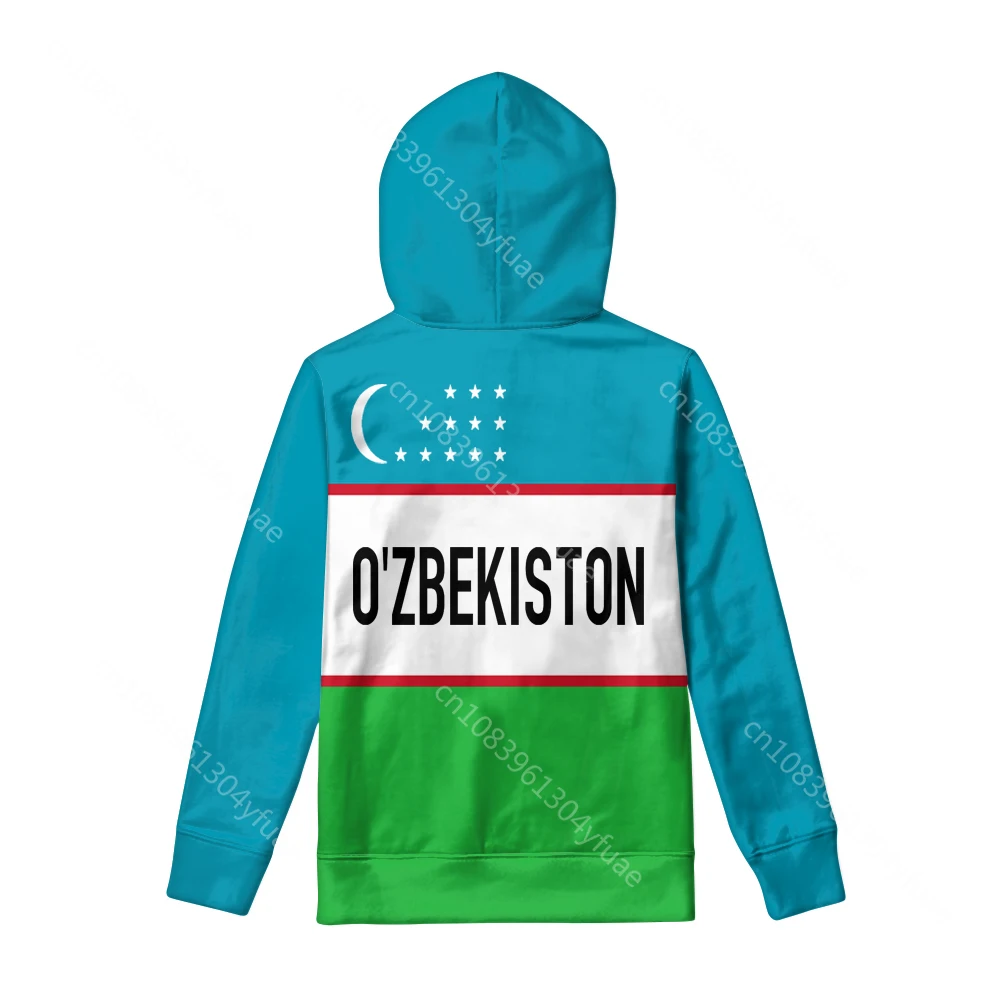 Sudadera con capucha con cremallera para hombre y mujer, ropa informal con cremallera, nombre, número, foto, bandera de la Nación, Uzb, Uz, Ozbekiston