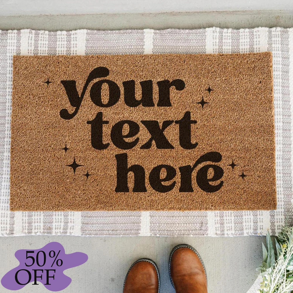 Custom Doormat Personalized Ultra Absorbent Anti - Slip with Your Copy Stylish Indoor Outdoor Welcome Mat for Home and Business