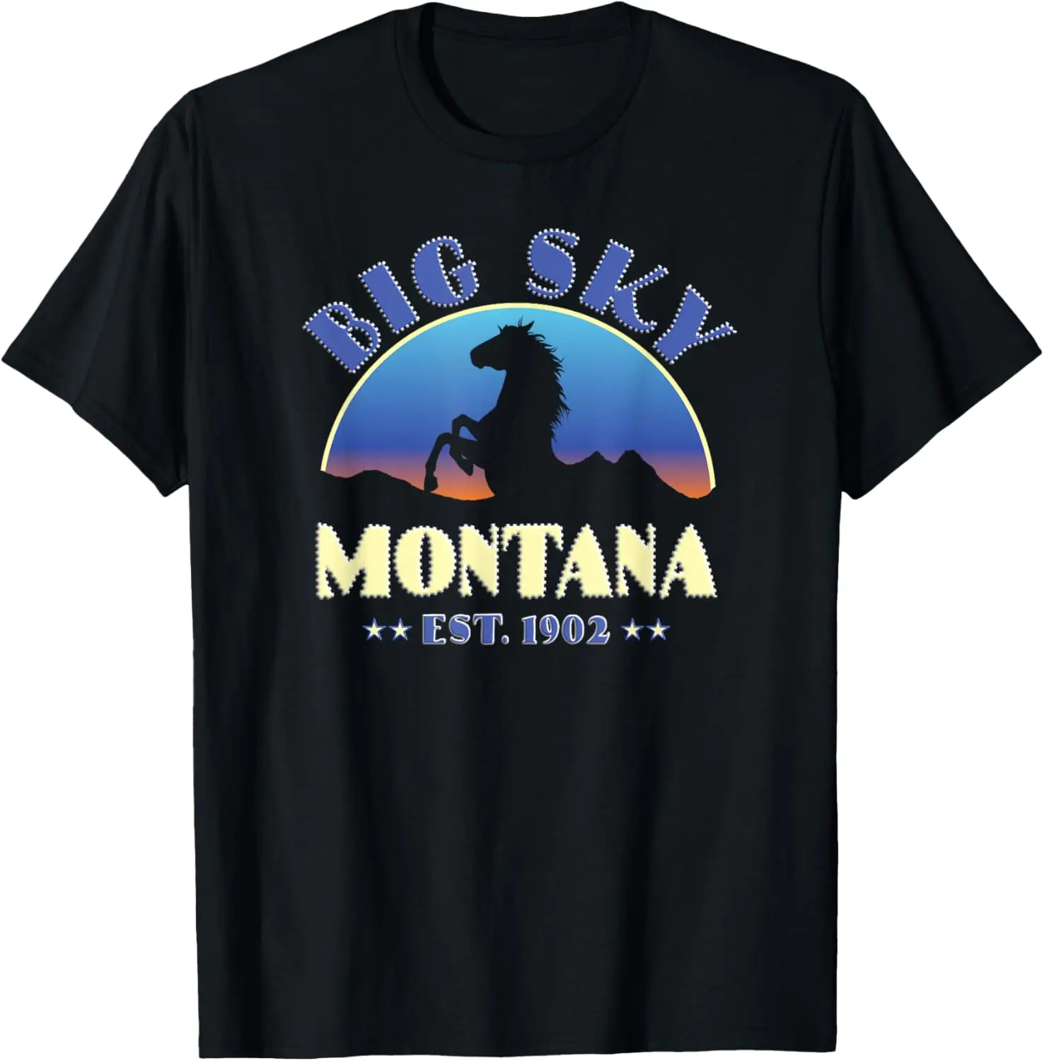 Camiseta Big Sky Montana MT Wild Horse