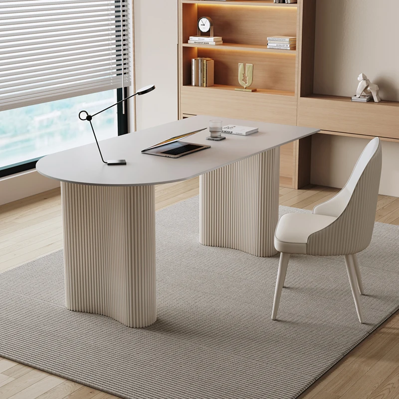 Modern light luxury desk simple household rock slab computer desk