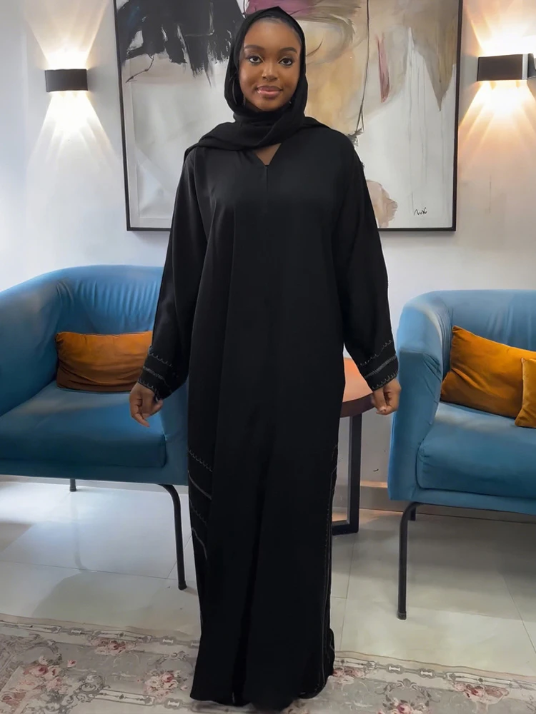 

Robe Femme Musulmane Dubai Turkey Hijab Abayas Long Sleeve Dress Ladies Islamic Clothing Party Evening Gown 2024 Caftan Marocain