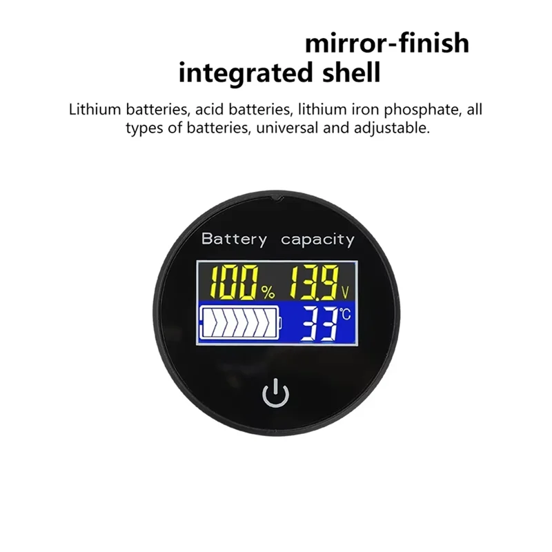 ABDJ-Temperatursensorschalter Li-Lifepo4 Blei-Säure-Batteriekapazitätsanzeige DC 10V-100V Digitalvoltmeter Tester ℃ / ℉