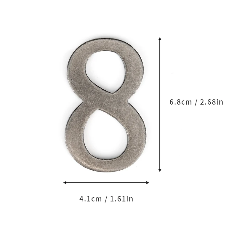 Silberne Metalltürnummer mit Magneten, 7 x 4 cm, Hausnummer, Wohnungstürnummer für Outdoor, Hotel, Zuhause, Briefkastenetikett – Detail 15