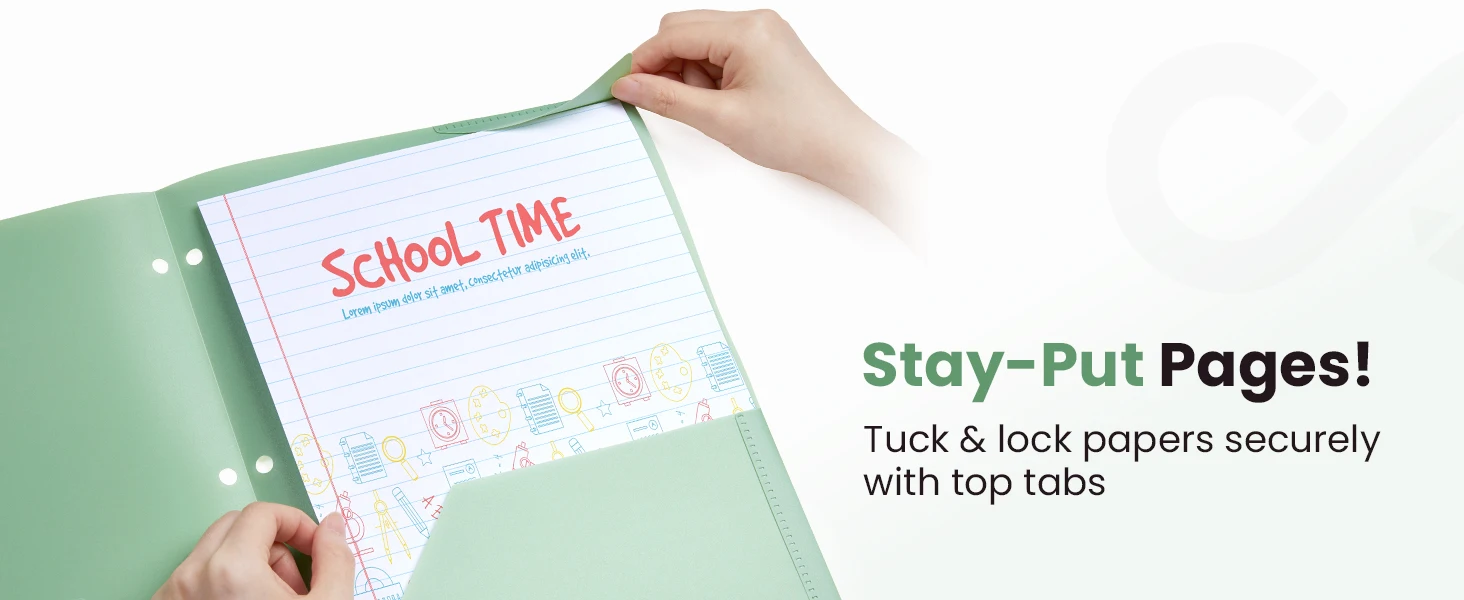pocket folder for 3 ring binder with 14 colors