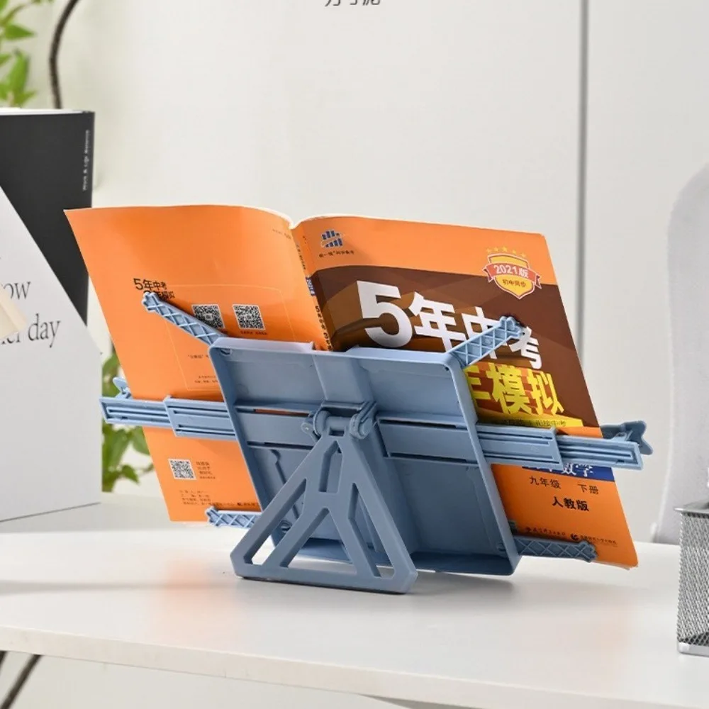 Adjustable Angle Lifting Landing Book Stand Extendable with Clip Reading Bookshelf Anti-slip Mat Plastic Book Holder Pad