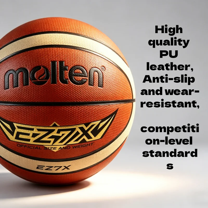 Molten EZ7X Basketball Official Size 7/6/5 Professional Basketball Equipment Training Ball，Outdoor Wear Resistant PU Material
