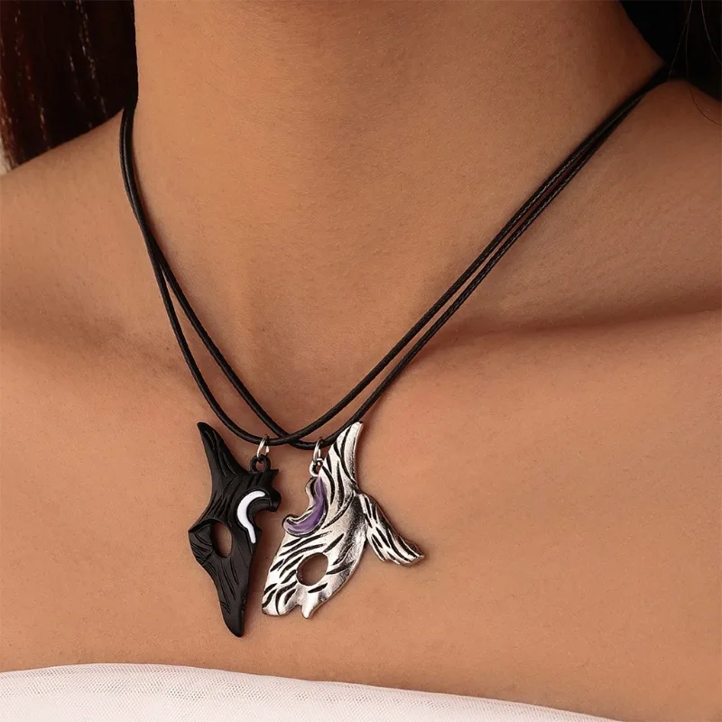 Game League of Legends Redemption Cosplay Necklace LOL Kindred Pendant Couple Eternal Hunters Man Woman Jewelry Gift Accessories