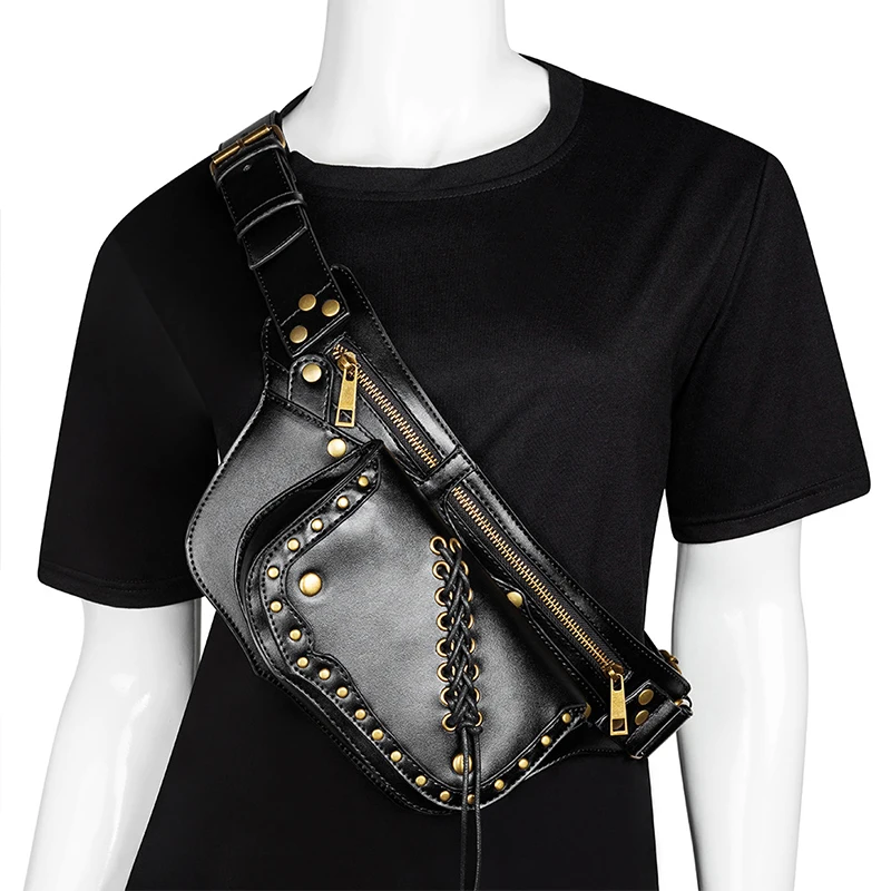 

Medieval Waist Bags Steampunk PU Leather Utility Hip Belt Bag Viking Waist Pocket Outdoor Fanny Pack Medieval Cosplay Costume