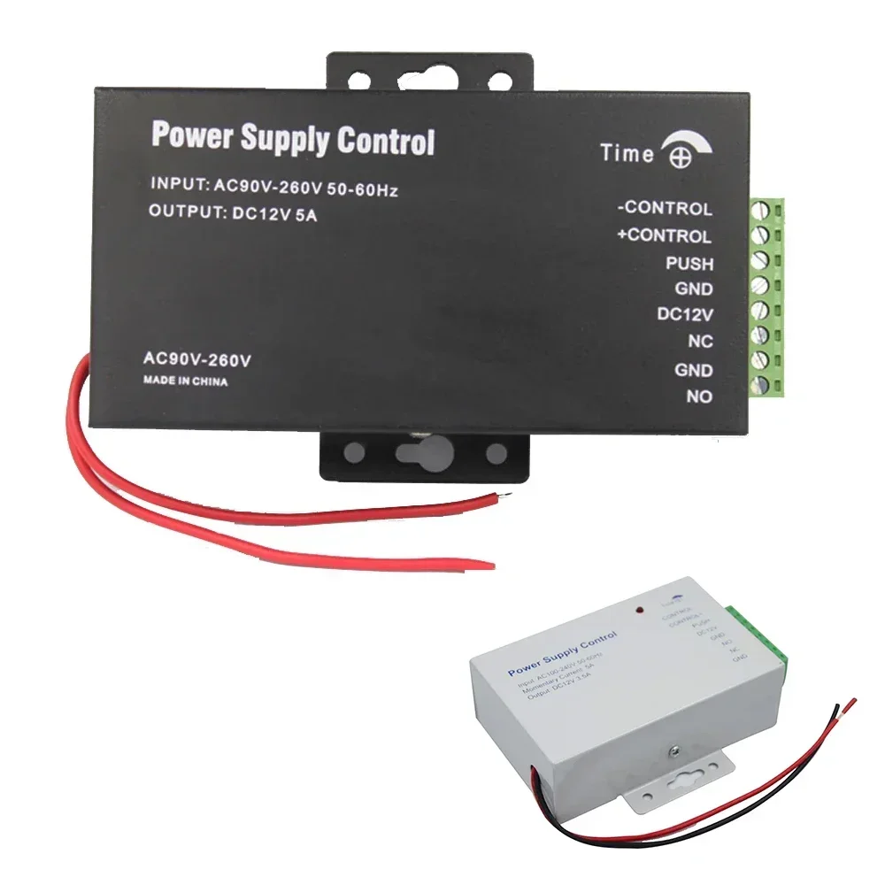 Power Supply Switch 5A 2 Electric Lock System 12V DC Access Control Time Delay Adjustable AC100V-240V Input NO/NC/COM Output