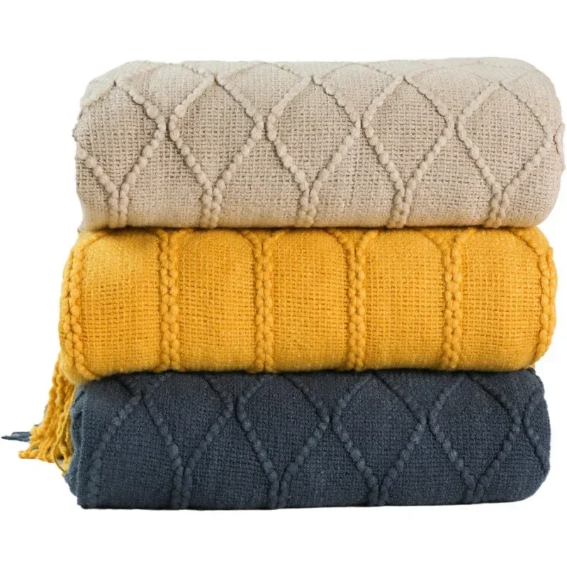 Winter Nap Blanket Nordic Knit Blanket Sofa Cover Bed Skirt Office Baby Use Other Material Home Goods