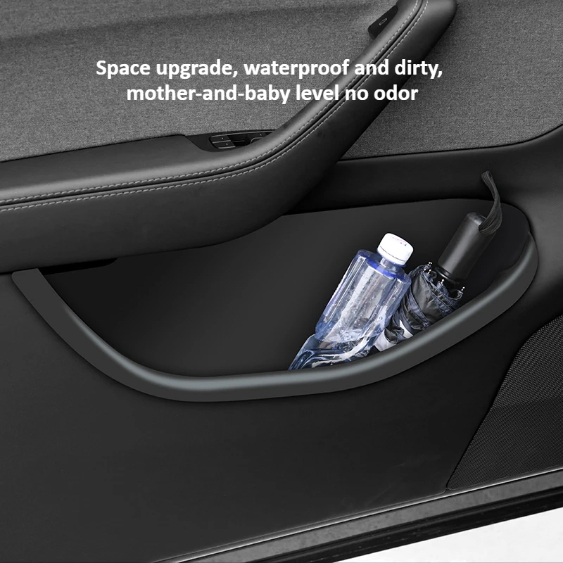 

Боковой ящик для хранения дверей с аварийной ручкой для Tesla Model Y Juniper 2025 TPE, дверной слот, коврик, лоток, органайзер, крышка, аксессуары