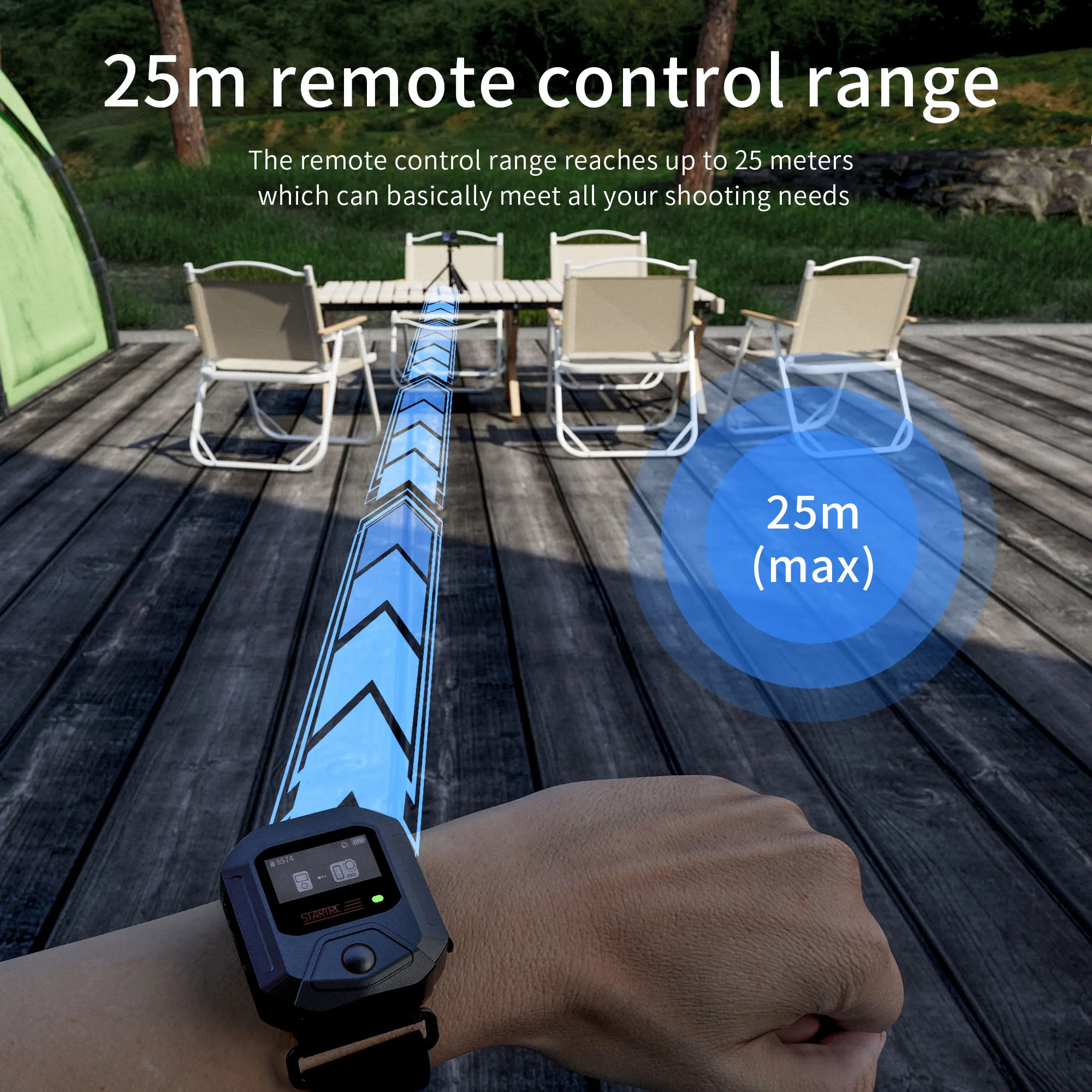 Беспроводной Bluetooth-пульт дистанционного управления GPS для DJI Action 5 Pro/Action 4, аксессуар для камеры, мультиконтроллер на расстоянии 25 м, видеоблог