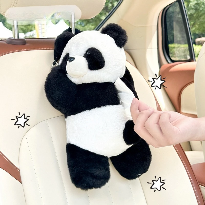 

1 шт., коробка для салфеток автомобиля, мультяшная панда, автомобильная коробка для салфеток, плюшевая милая кукла, автомобильное сиденье, подвесная автомобильная коробка для хранения и сортировки