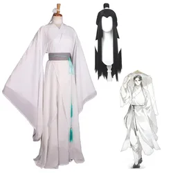 Xie Lian Cosplay Costume Tian Guan Ci Fu Cosplay Xielian Wigs Men Women White Han Fu Anime Outfit