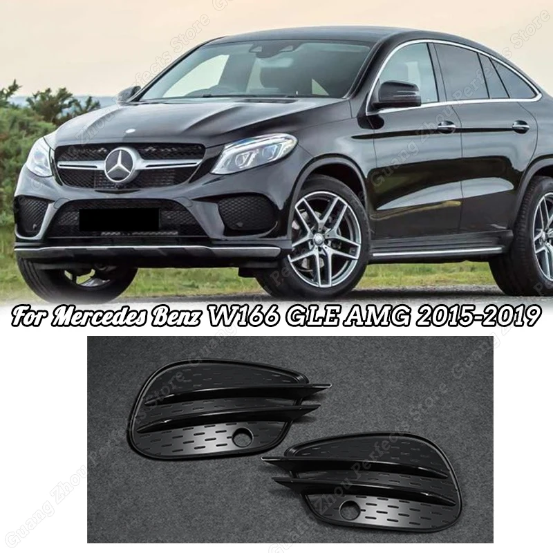 

For Mercedes Benz W166 GLE 250 350 400 450 500 43 AMG Front Bumper Lip Fog Lamp Grille Spoiler Splitter Cover Tuning 2015-2019