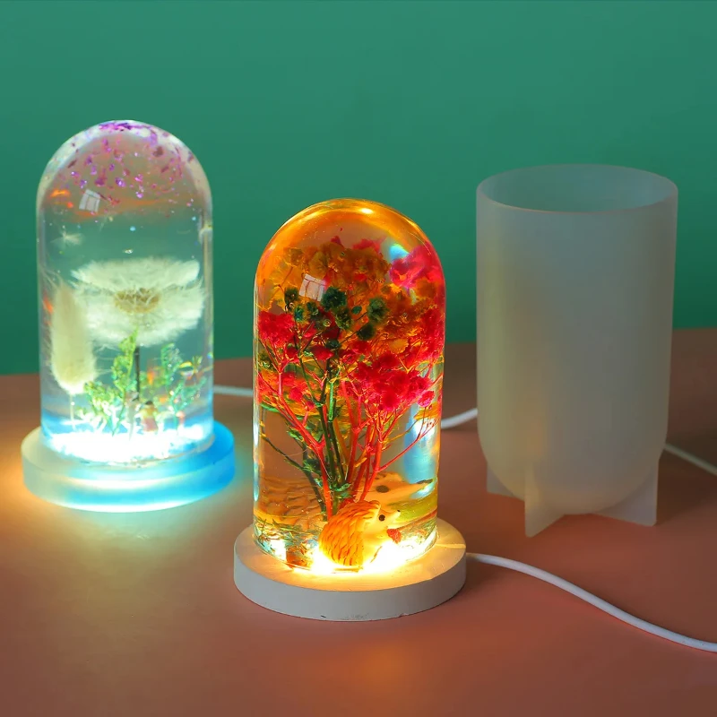 

DIY кристаллическая форма для эпоксидной смолы, светодиодный ночник, орнамент, сферический держатель лампы, цилиндрическая силиконовая форма