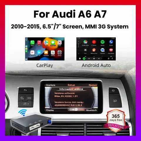 아우디 A6 Q7 2009-2015 MMI 3G 안드로이드 오토 미러링크 에어플레이 후방 카메라 멀티미디어 액세서리용 ANYFAR 무선 CarPlay