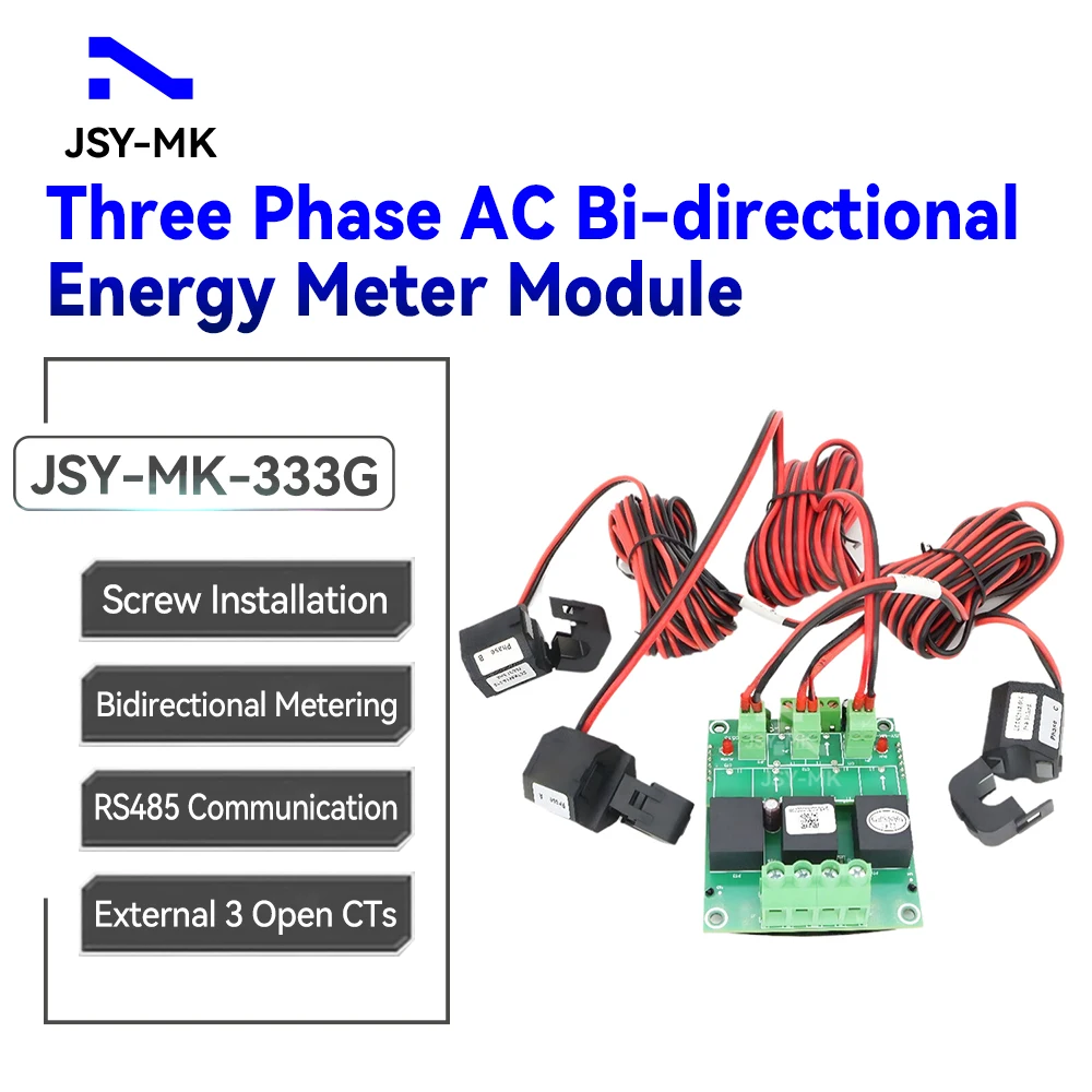 JSY-MK-333G 50mA-63A 3P4W Bidirectional AC Power Energy Meter Module