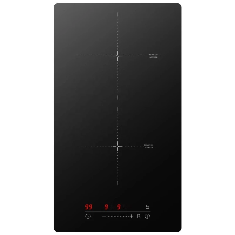 

IH30BF Electric Built-In Induction Cooktop 2 Burner 3500W Booster Slide Touch Timer Child Lock 9 Power Levels