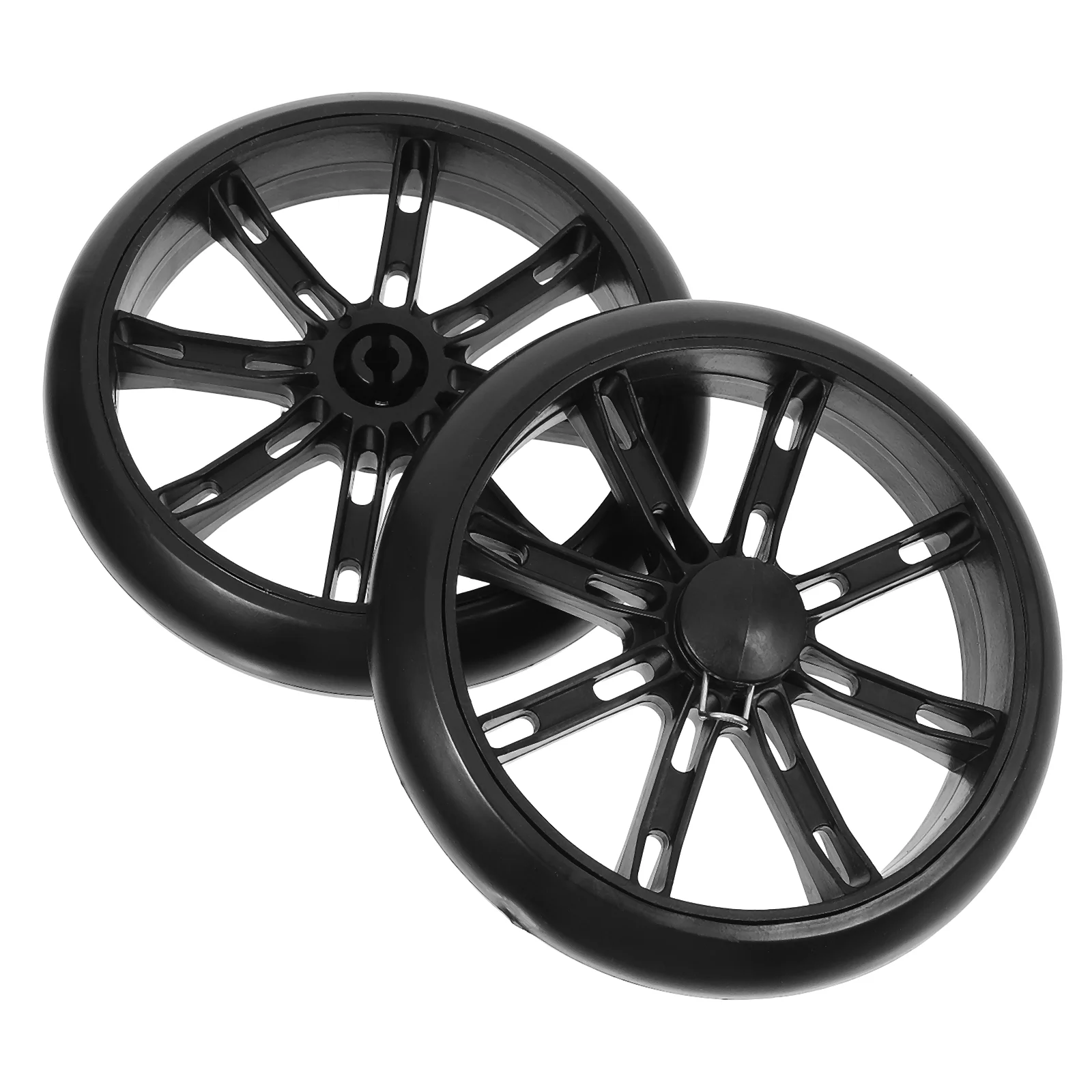 2 Pcs Folding Shopping Cart Wheels Replacement Heavy Duty Utility Wagon Grocery Trolley Rolling Tie Rod