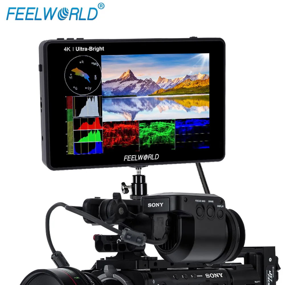 FEELWORLD LUT7S PRO Portable Monitor 7 Inch 3D LUT Touch Screen Waveform 3G-SDI 4K HDMI IPS Panel Field Monitor For Camera DSLR