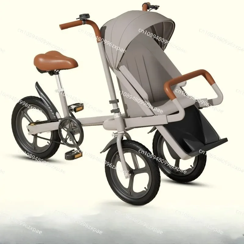 Children's tricycle parent-child pedal bicycle outdoor riding transportation baby walking baby with baby front seat