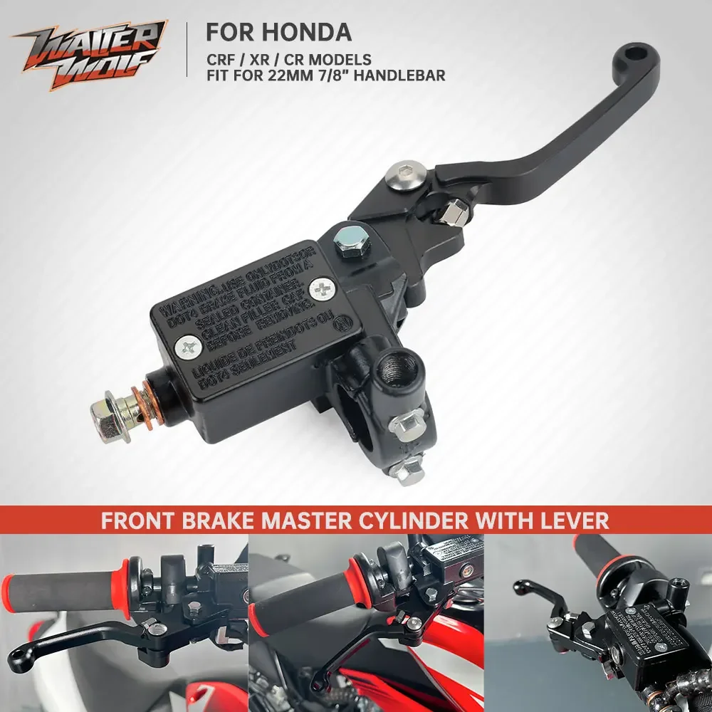 

7/8" Handlebar Brake Master Cylinder Lever Pump For Honda CRF XR CR 110 125 150 230 250 400 450 R/F/L/X/M Rally XR150L XR400R