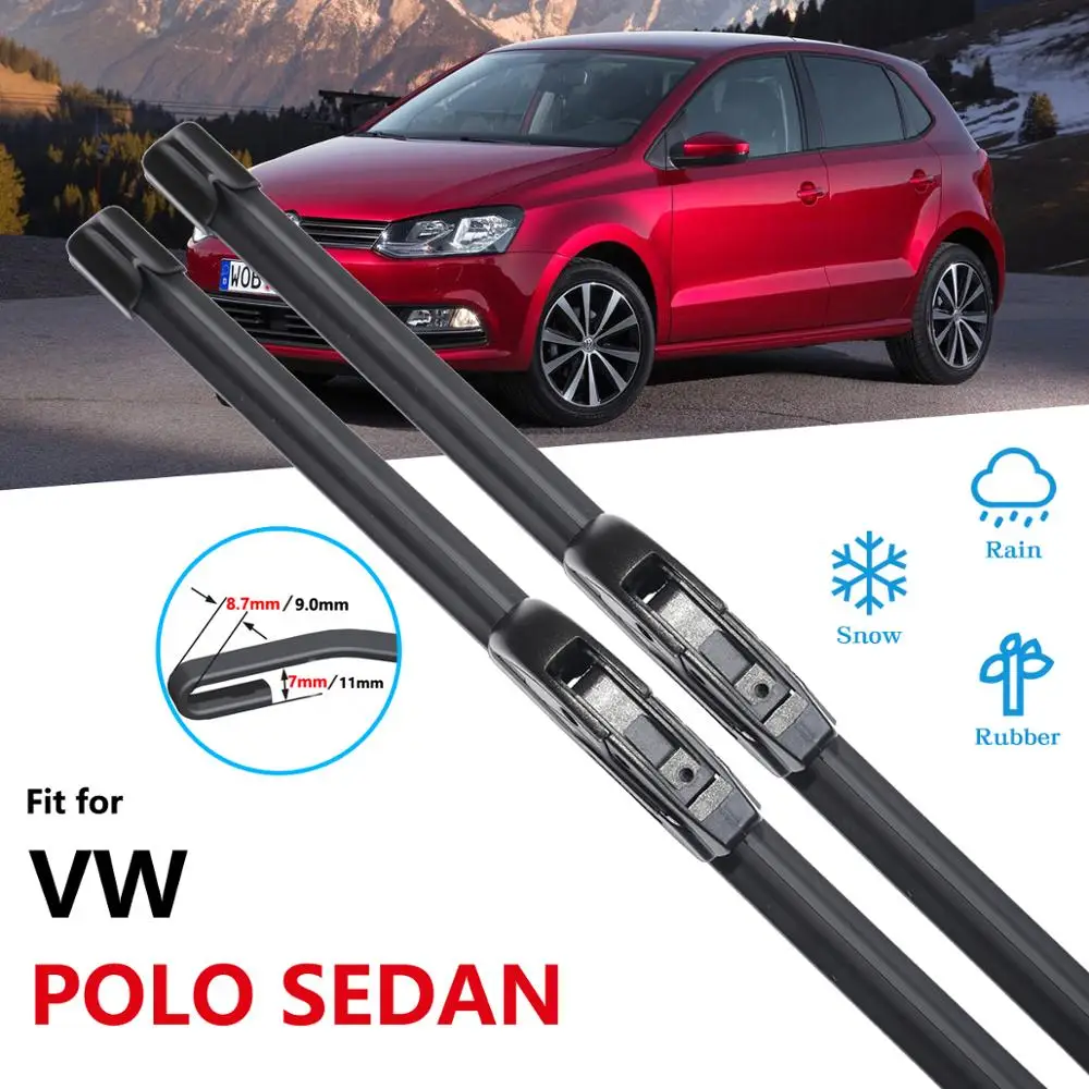 for Volkswagen VW POLO 6R 6C 2010 2011 2012 2013 2014 2015 2016 2017 2018 MK5 Car Front Wiper Blades Accessories Windshield Wash