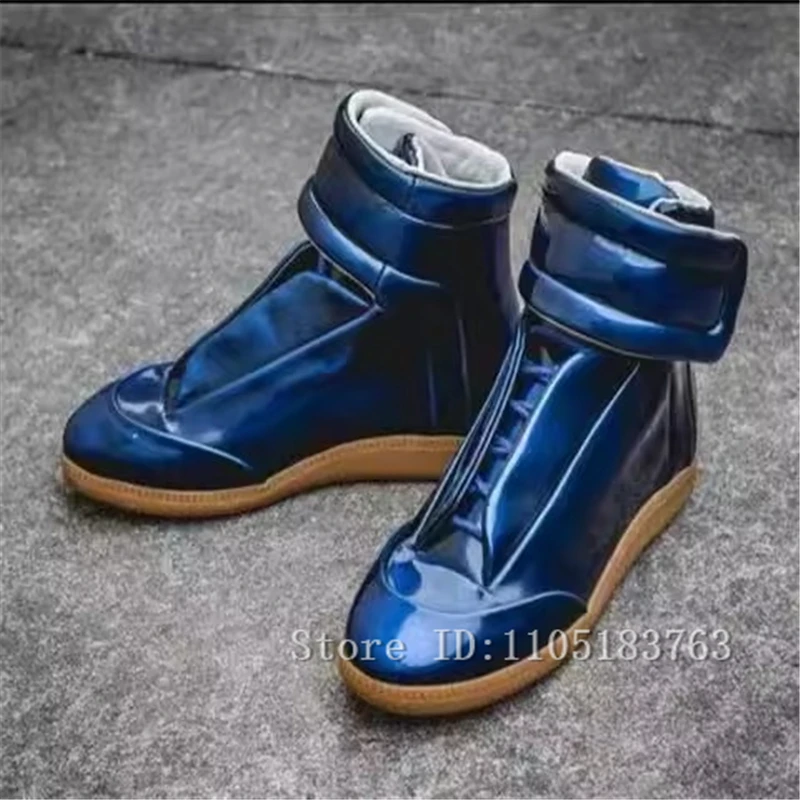 الرجال موضة جديدة جلد طبيعي عالية أعلى أحذية رياضية جولة تو بلون الشقق أحذية رياضية الراحة في الهواء الطلق أحذية مشي غير رسمية