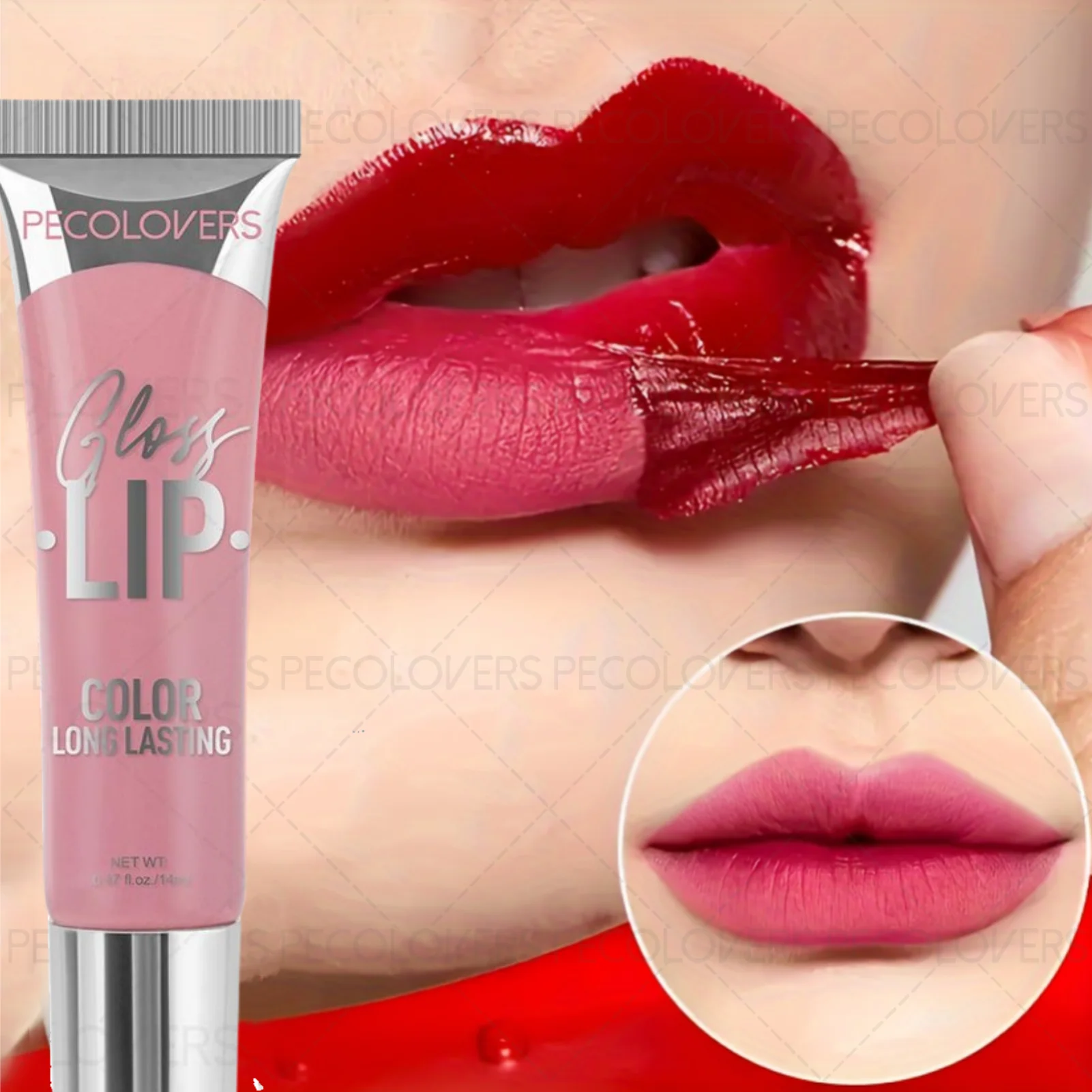 1Pc Matte Tear-Off Lip Gloss, Waterproof Semi-Permanent Peeling Lip Tattoo,Non-Transfer Velvet Lip Tint with Lightweight Formula