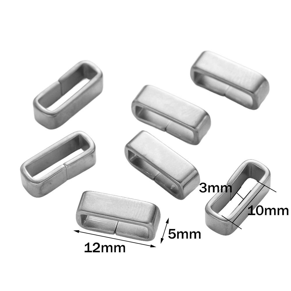 20pcs Stainless Steel Oval Large Hole Slider Beads Charms Clip for DIY Leather Rope Wristbands Bracelets Necklace Jewelry Making image 3