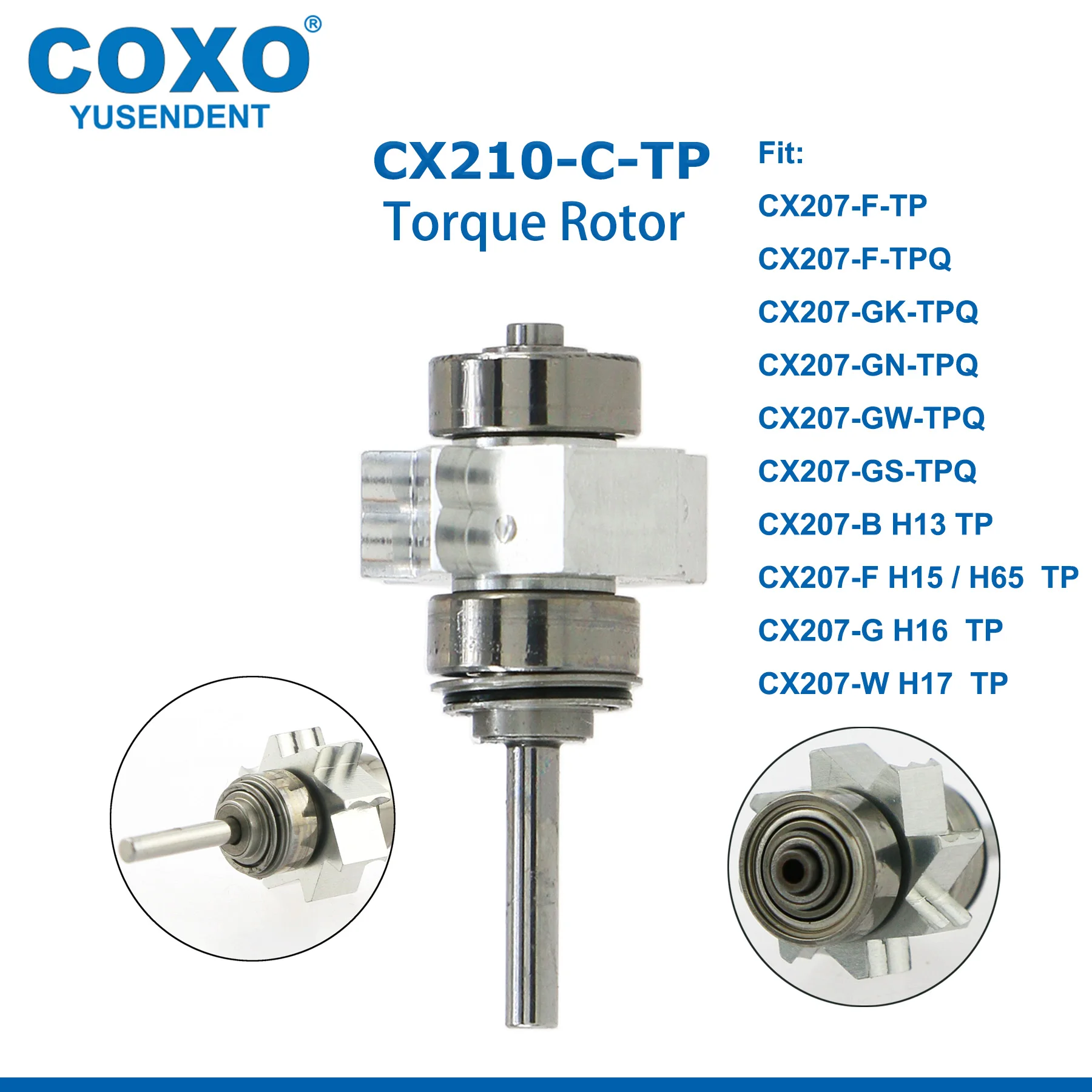 COXO Dental-Handstück, Glasfaser-Hochgeschwindigkeitshandstück, Luftturbine, LED-Schnellkupplung, Kupplung, 6 Löcher, passend für KAVO MULTIfelxLUX