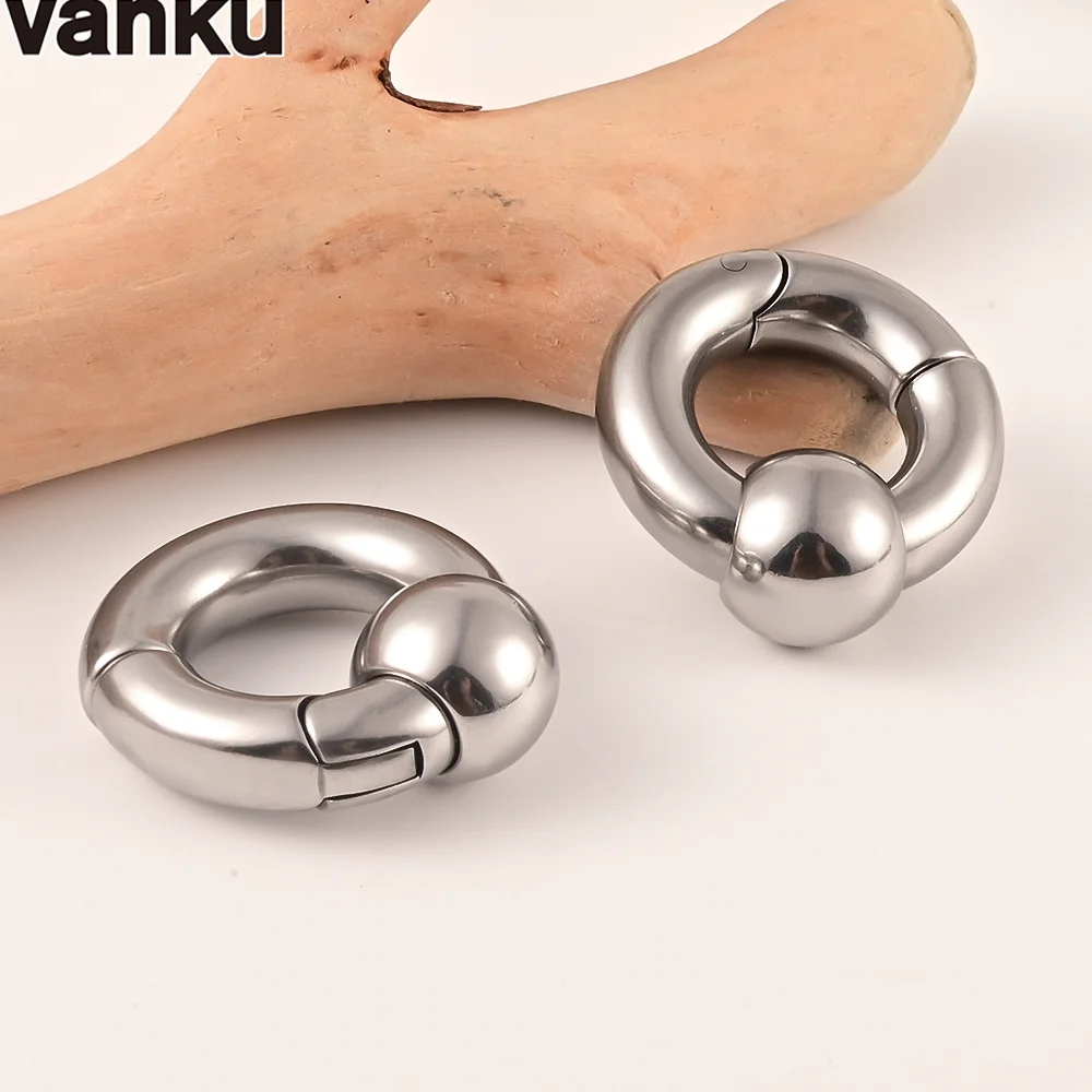 Vanku 2pc Round Heavy Hoop Ear Weights for Stretched Earlobe Gauges  Replace Taper Stretching Kit Expander Body Piercing Jewelry