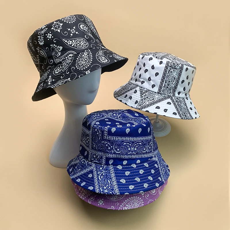 New Streetwear Paisley Hip Hop Men Women Bucket Hats Cotton Soft Fashion Trend Classic Retro Comfortable Sunshade Fisherman Caps